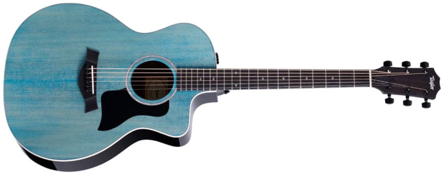 Taylor 214ce Dlx Ltd Grand Auditorium Cw Epicea Erable Eb Es2 - Trans Blue Top - Electro acoustic guitar - Main picture