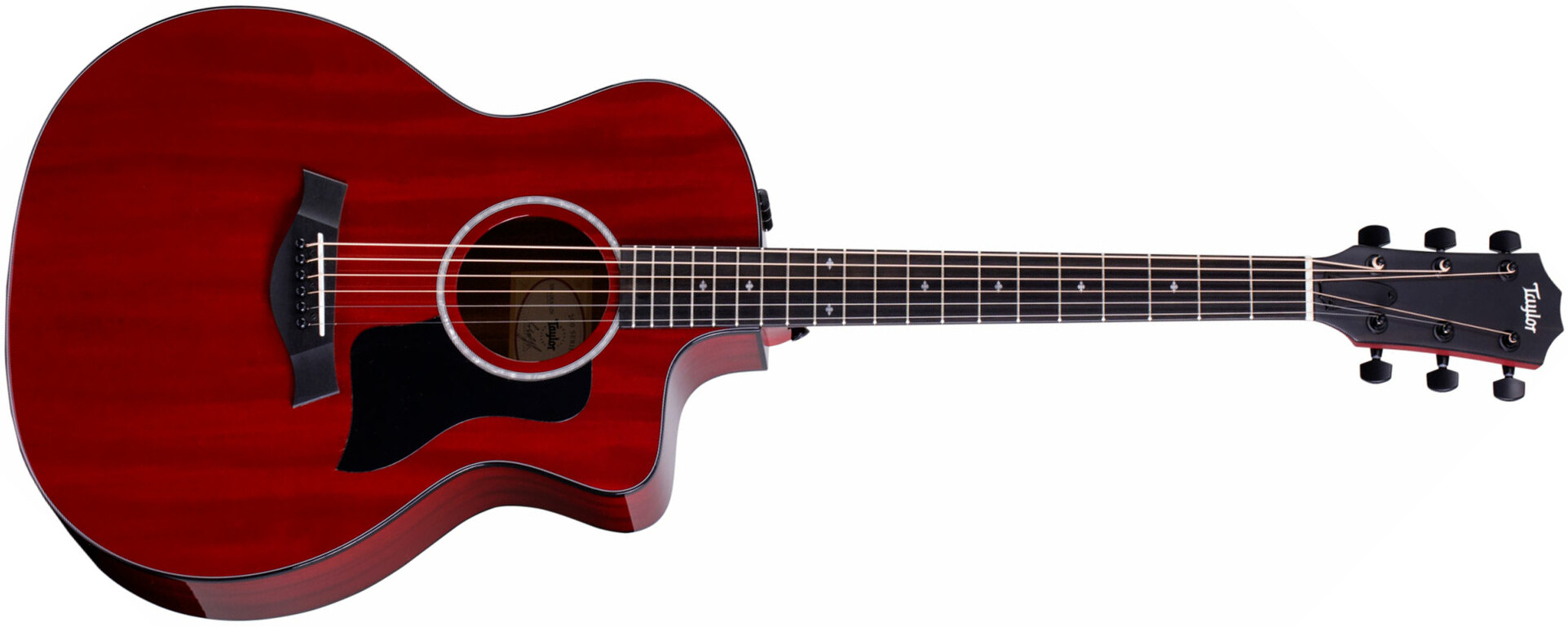 Taylor 224ce Dlx Ltd Grand Auditorium Cw Acajou Sapele Eb Es2 - Trans Red - Electro acoustic guitar - Main picture