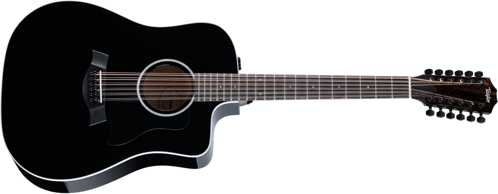 Taylor 250ce-blk Plus Dreadnought Cw 12c Epicea Erable Eb Es2 - Black - Folk guitar - Main picture