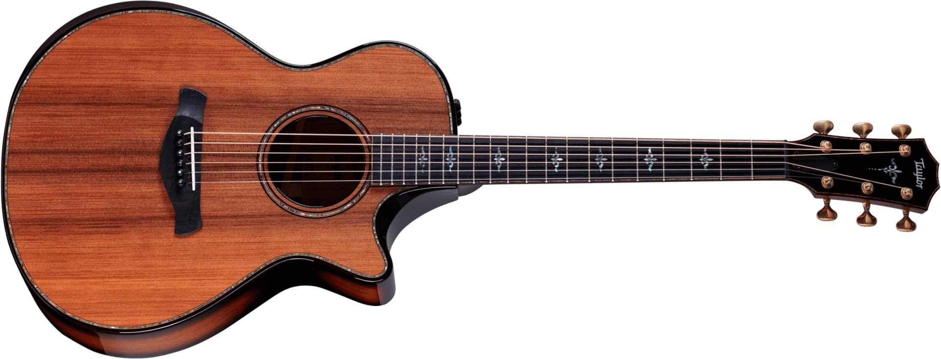 Taylor 912ce Builder's Edition Grand Concert Cw Sinker Redwood Palissandre Eb Es2 - Natural / Kona Edgeburst - Folk guitar - Main picture