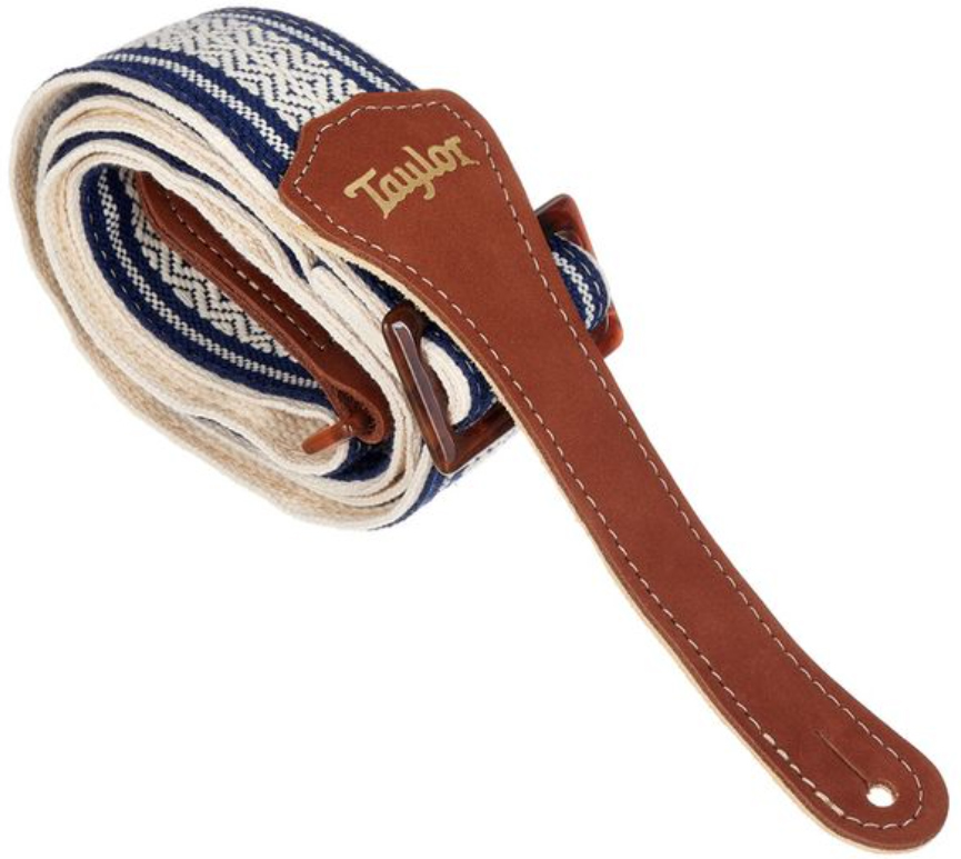 Taylor Academy Jacquard Leather Guitar Strap 2-inc White/blue 4006-20 - Guitar strap - Main picture