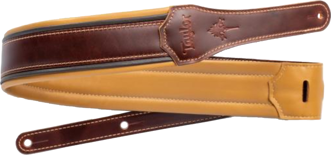 Taylor Ascension Strap Cordovan Leather 2.5 Inches Cordovan Black Butterscotch - Guitar strap - Main picture