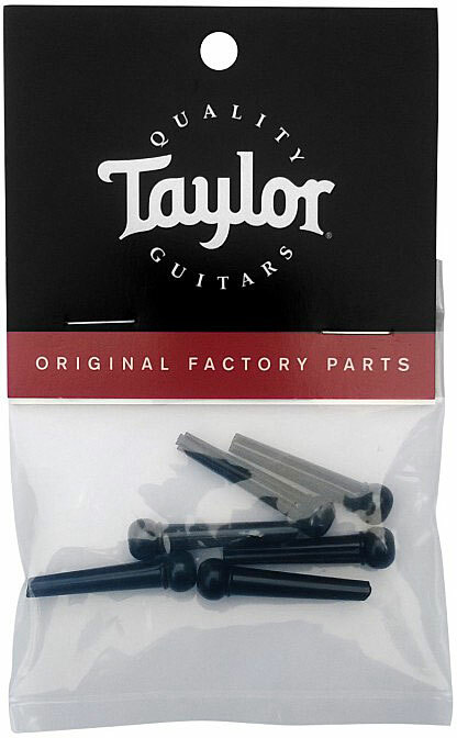 Taylor Bridge Pins 6-pack Black Plastic - Acoustic guitar bridge pin - Main picture