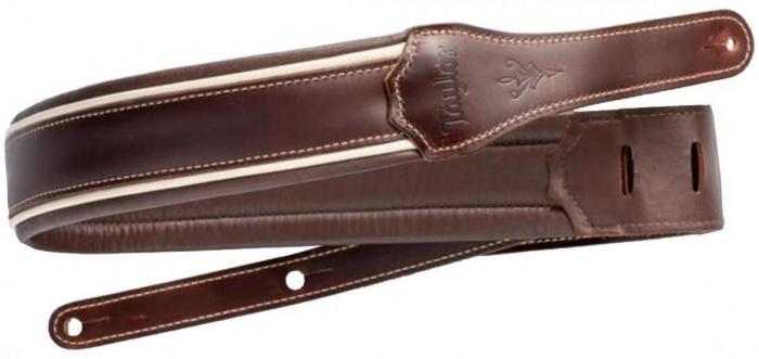 Guitar strap Taylor Century 2.5inc. Embroidered Leather Guitar Strap #4108-25 - Cordovan/Cream/Cordovan