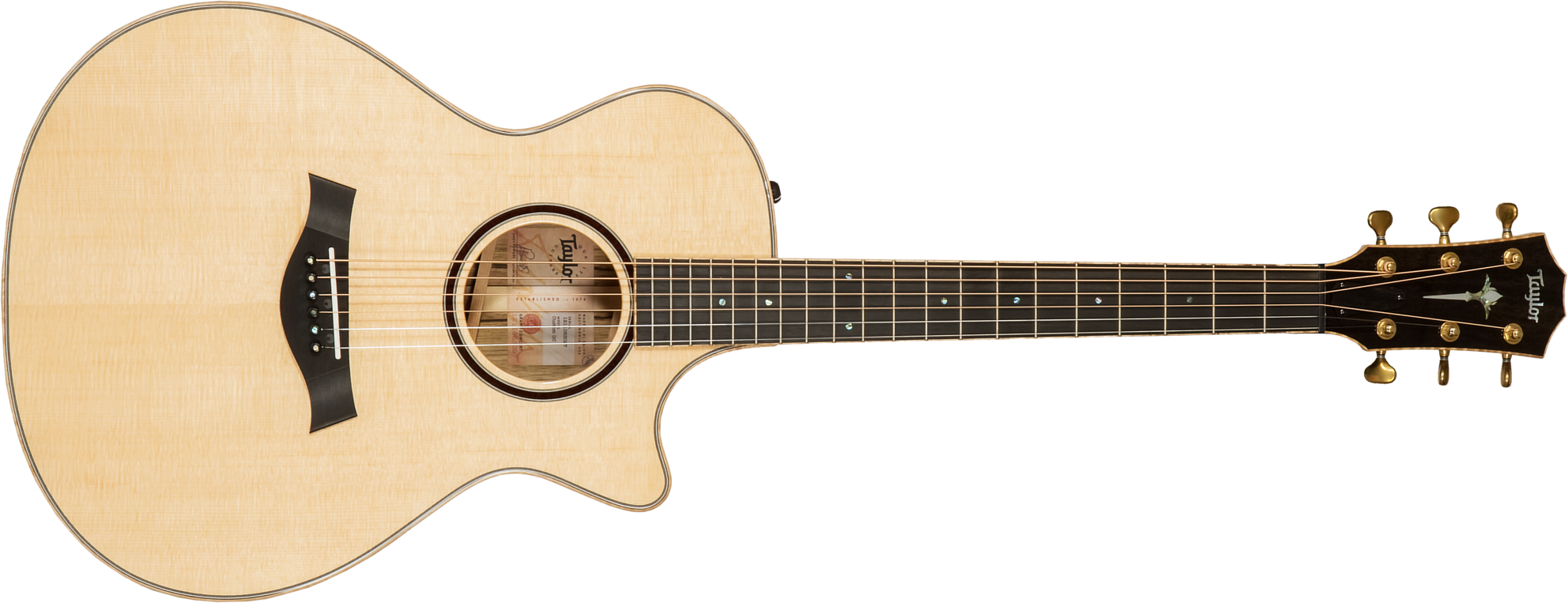 Taylor Custom Shop Gc-e Grand Concert Cw Epicea Black Limba Eb Es2 #1211063097 - Natural - Folk guitar - Main picture