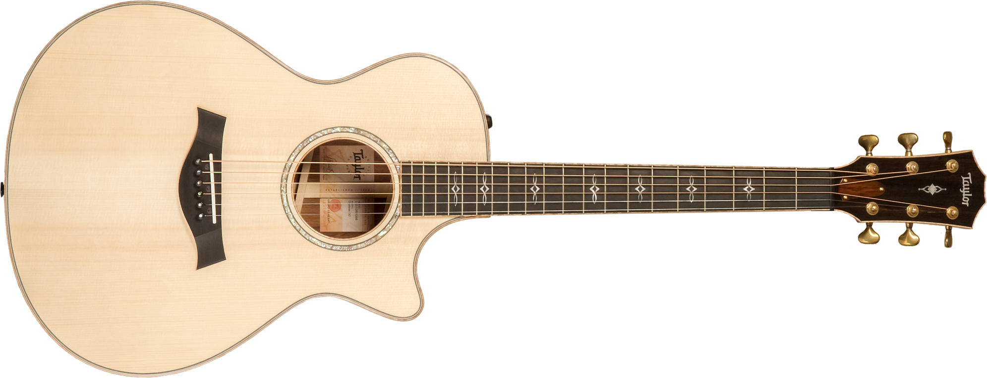 Taylor Custom Shop Gc-e Grand Concert Cw Epicea Palissandre Eb Es2 #1211063098 - Natural - Folk guitar - Main picture