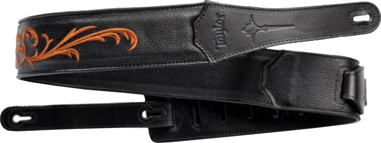 Taylor Strap Black Leather 2.5 Inches - Guitar strap - Main picture