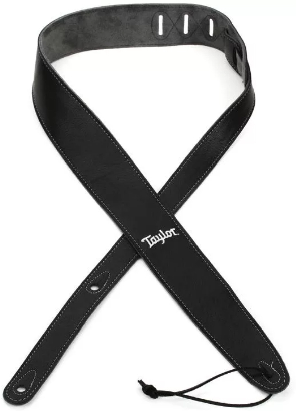 Leather Back Guitar Strap - Black