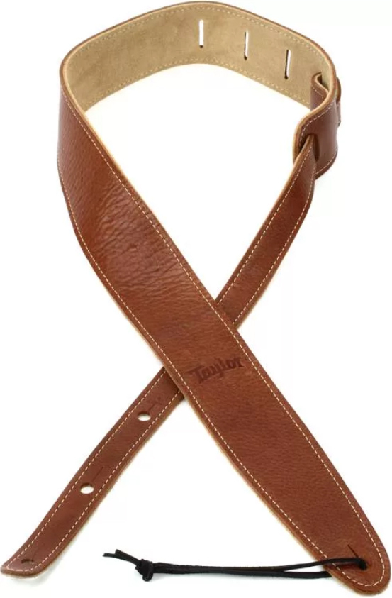 Taylor Strap Med Brown Leather Suede Back 2.5 Inches - Guitar strap - Main picture