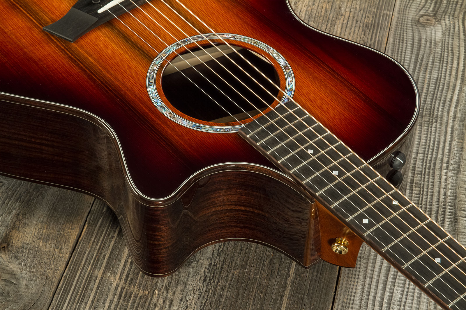 Taylor Custom Shop Gc-e Grand Concert Cw Sinker Redwood Palissandre Eb Es2 #1211103097 - Sunburst - Folk guitar - Variation 4