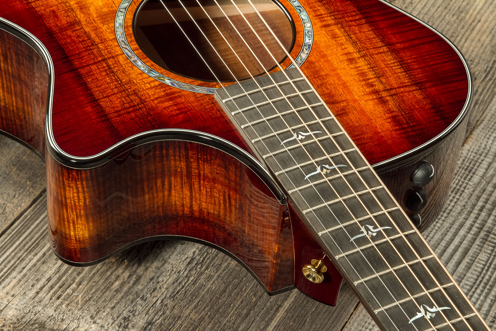 Taylor Custom Shop Gc-e Grand Concert Cw Tout Koa Eb Es2 #1211133097 - Sunburst - Folk guitar - Variation 4