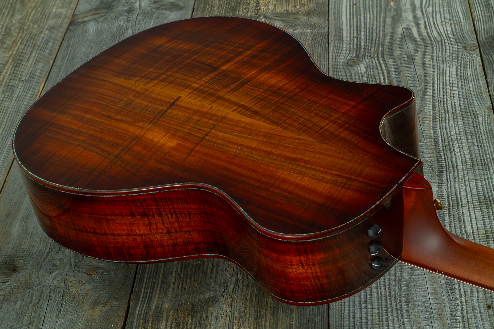 Taylor Custom Shop Grand Auditorium Cw Redwood / Koa Eb Es2 #1211143039 #1210103110 - Shaded Edgeburst - Folk guitar - Variation 9