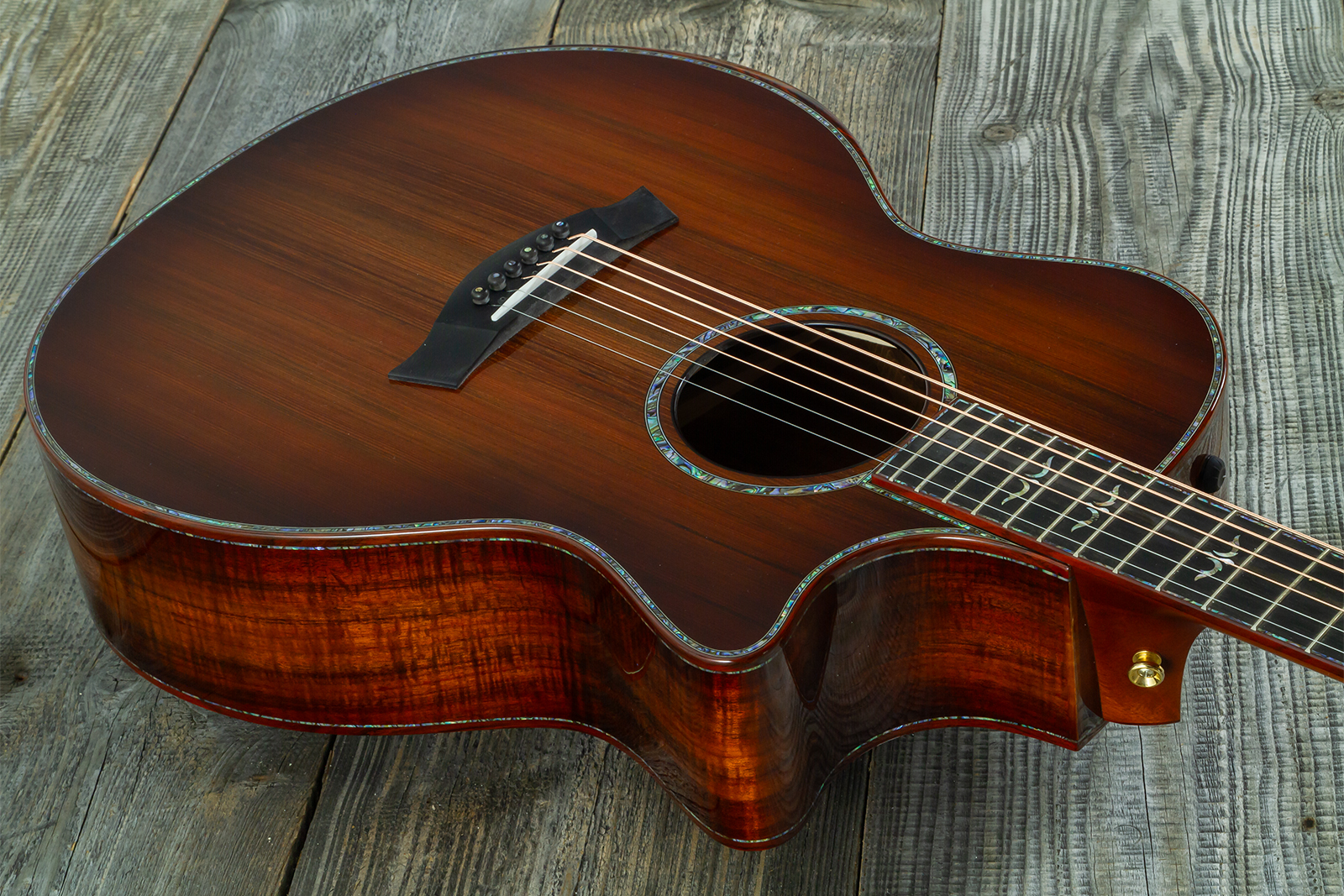 Taylor Custom Shop Grand Auditorium Cw Redwood / Koa Eb Es2 #1211143039 #1210103110 - Shaded Edgeburst - Folk guitar - Variation 2