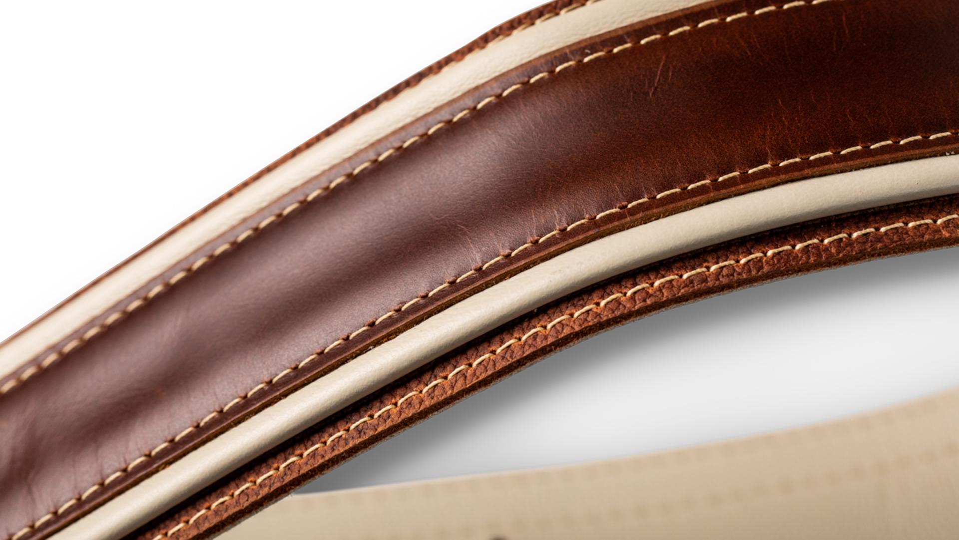 Taylor Element Leather Guitar Strap 2.5-inc Brown/cream 4113-25 Cuir - Guitar strap - Variation 1