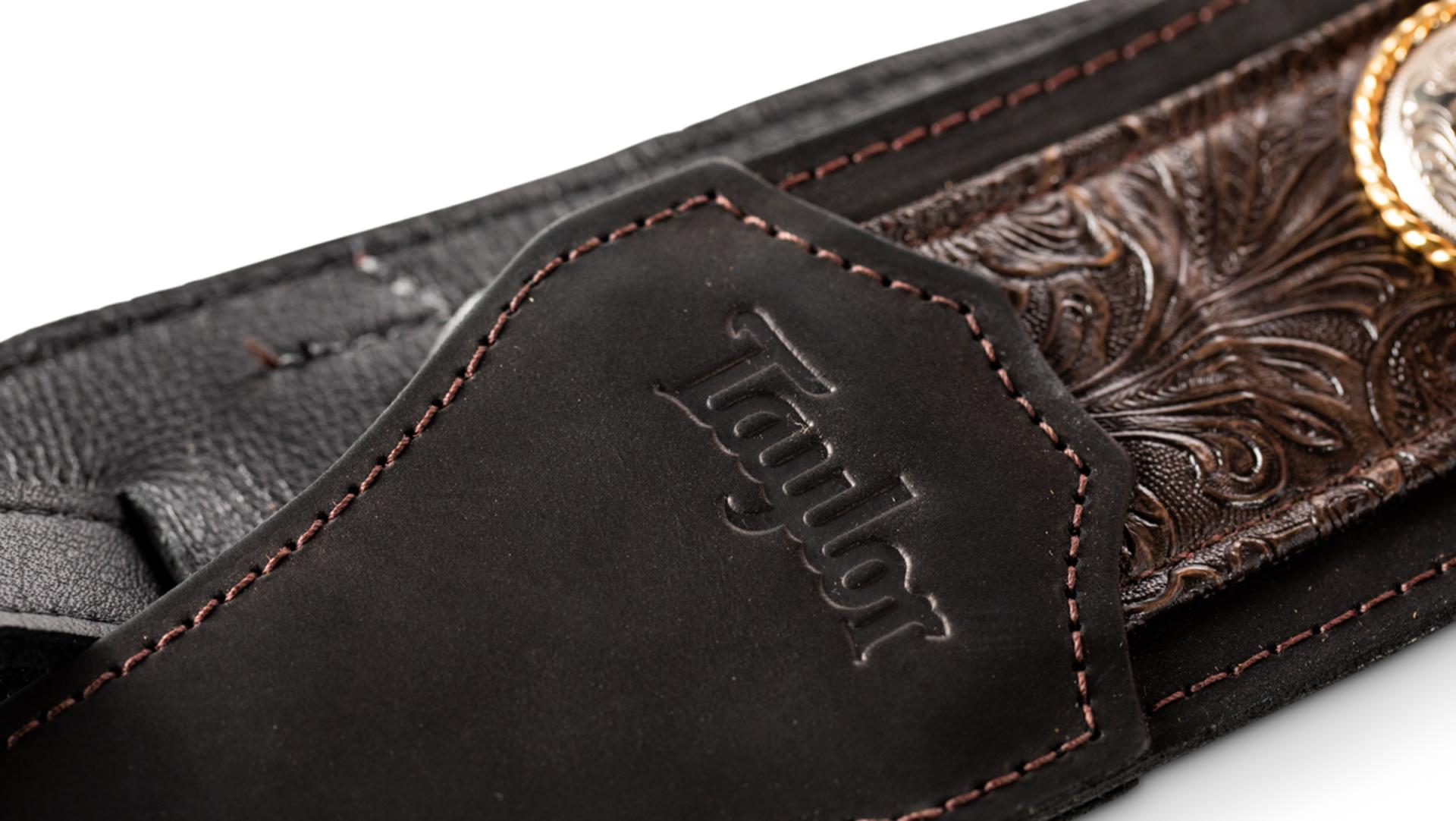 Taylor Grand Pacific Nickel Concho Leather Guitar Strap 3-inc Brown 4121-30 Cuir - Guitar strap - Variation 3