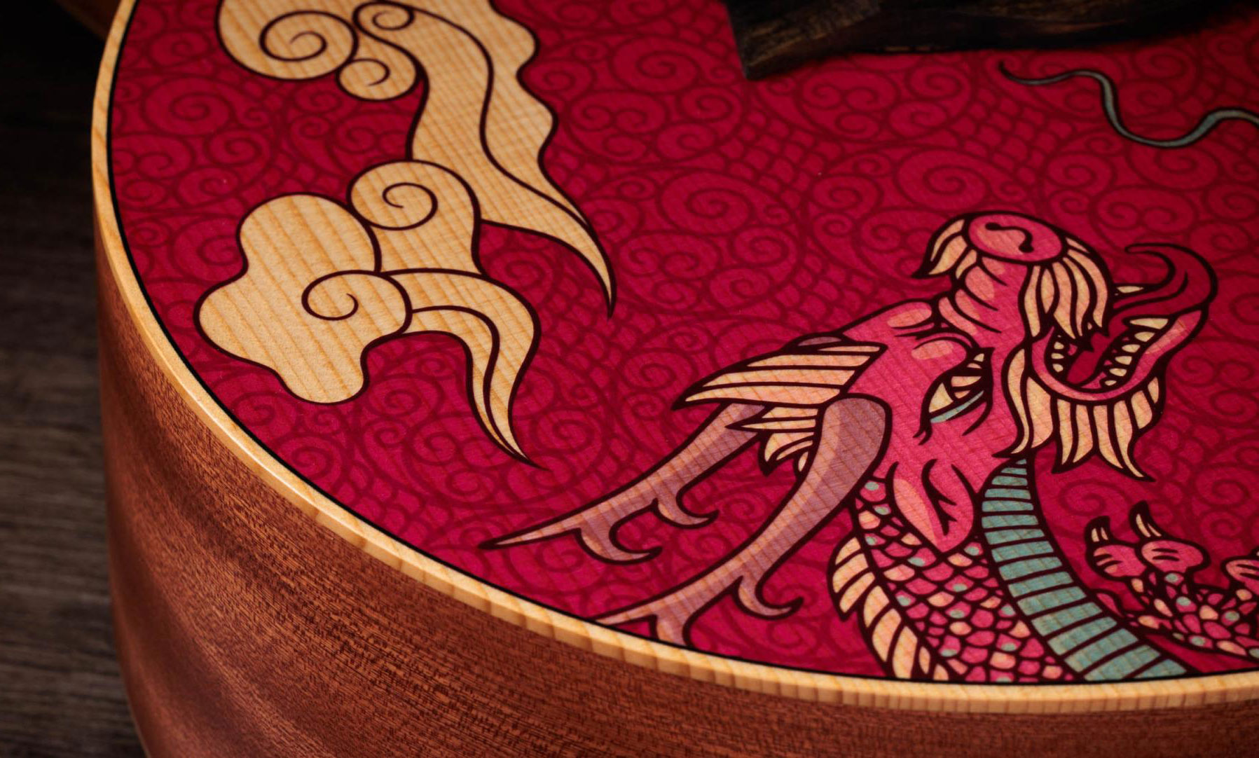 Taylor Gs Mini-e Special Edition Epicea Acajou Eb Esb - Year Of The Dragon - Folk guitar - Variation 3