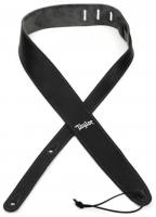 Leather Guitar Strap, Suede Back, 2.5 inch - Black