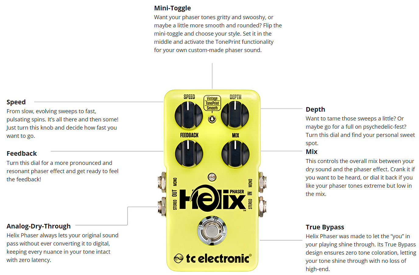 Tc Electronic Helix Phaser - Modulation, chorus, flanger, phaser & tremolo effect pedal - Variation 2