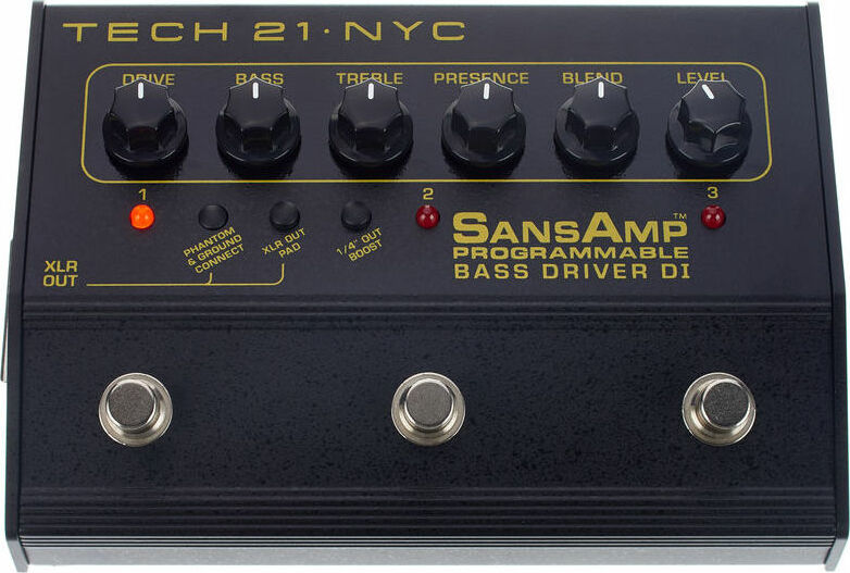 Tech 21 Sansamp Programmable Bass Driver Di - Overdrive, distortion, fuzz effect pedal for bass - Main picture