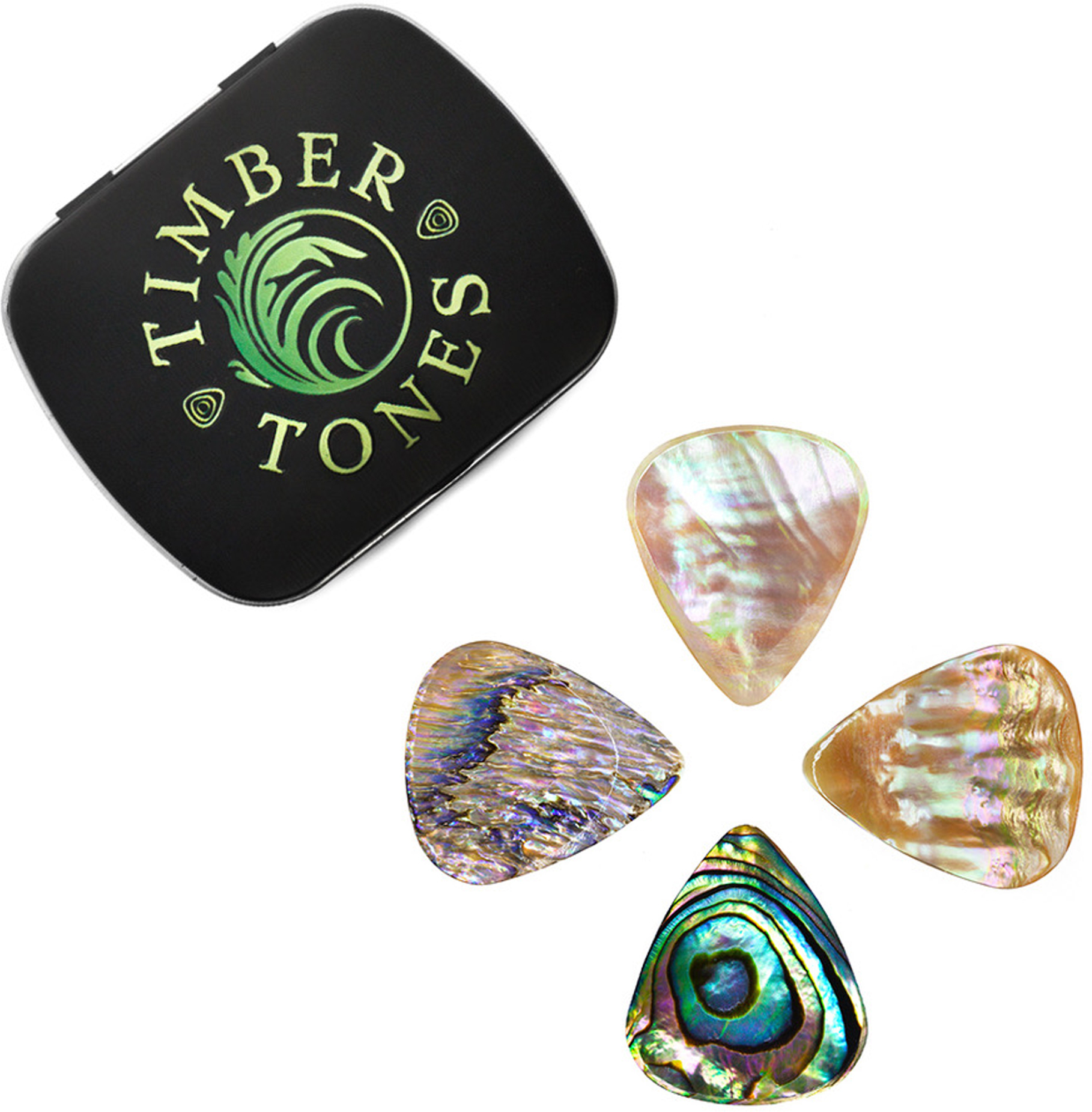 Timber Tones Boite 4 Mediators Abalone - Guitar pick - Main picture