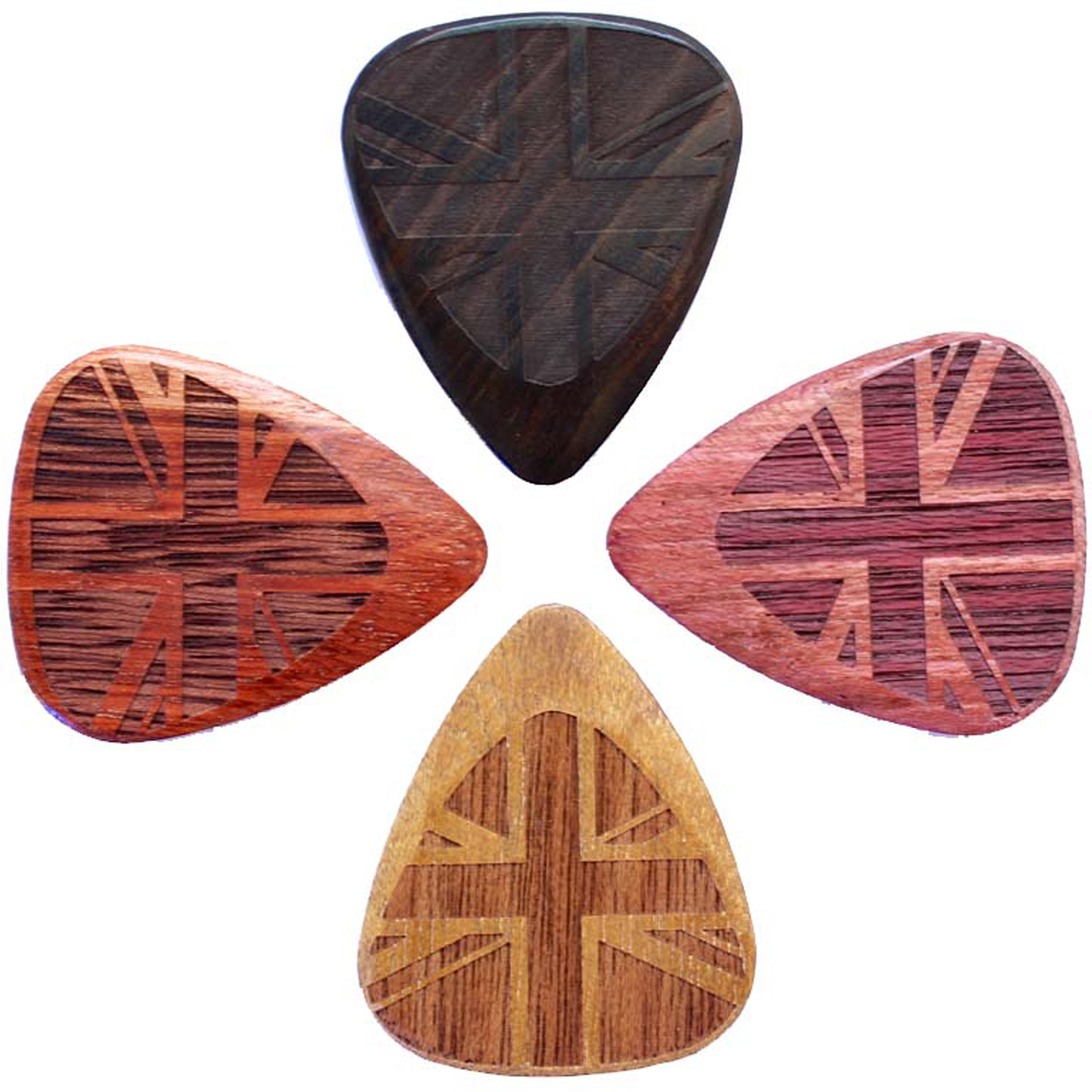 Timber Tones Sachet 4 Mediators En Bois - Flag - Guitar pick - Main picture