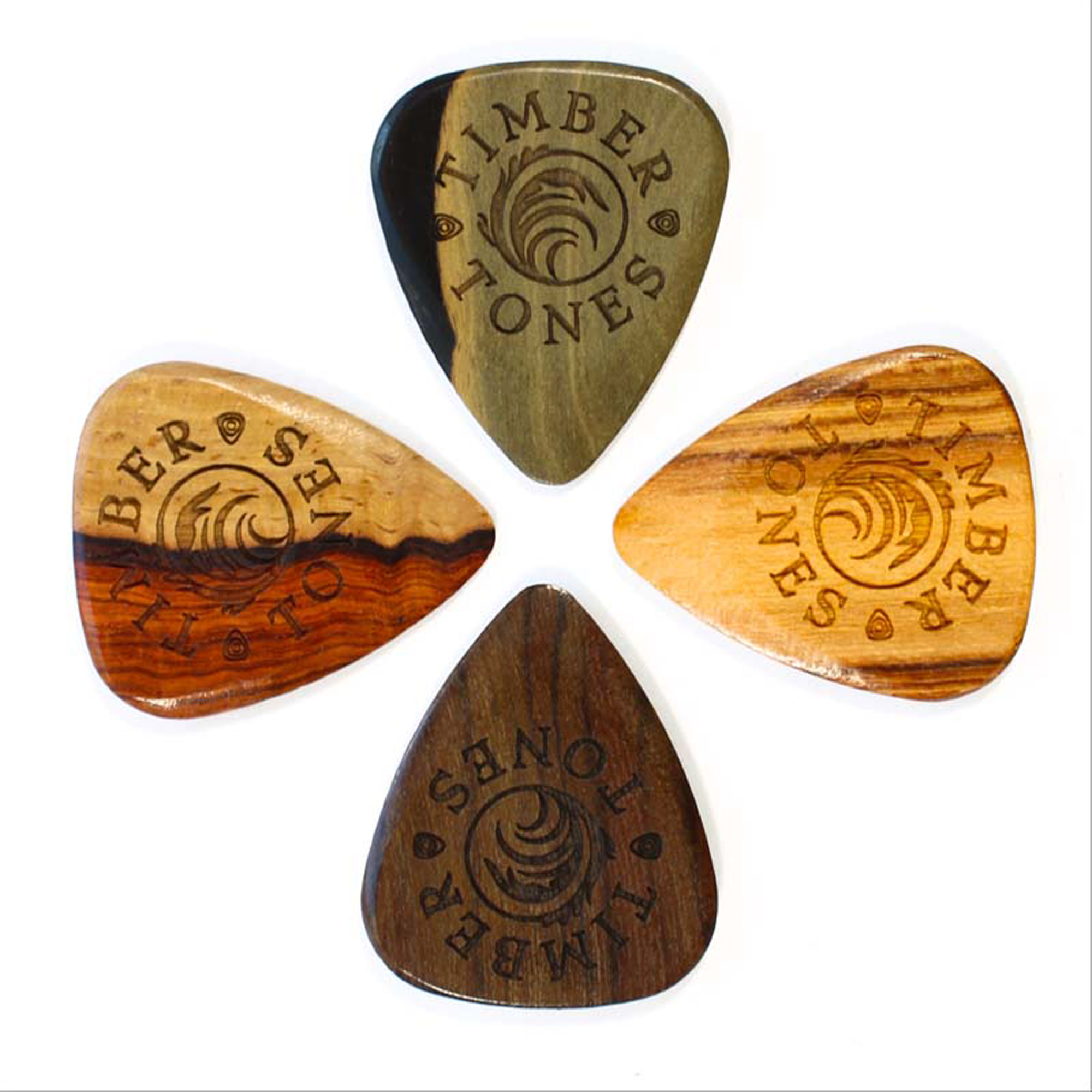 Timber Tones Sachet 4 Mediators En Bois - Grip - Guitar pick - Main picture