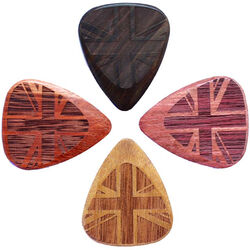 Guitar pick Timber tones 4 Wood Picks Pack - Flag