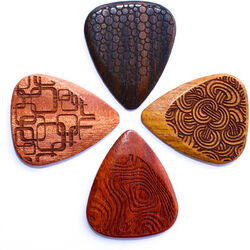 Guitar pick Timber tones 4 Wood Picks Pack - Laser Grip