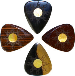 Guitar pick Timber tones 4 Wood Picks - Sun