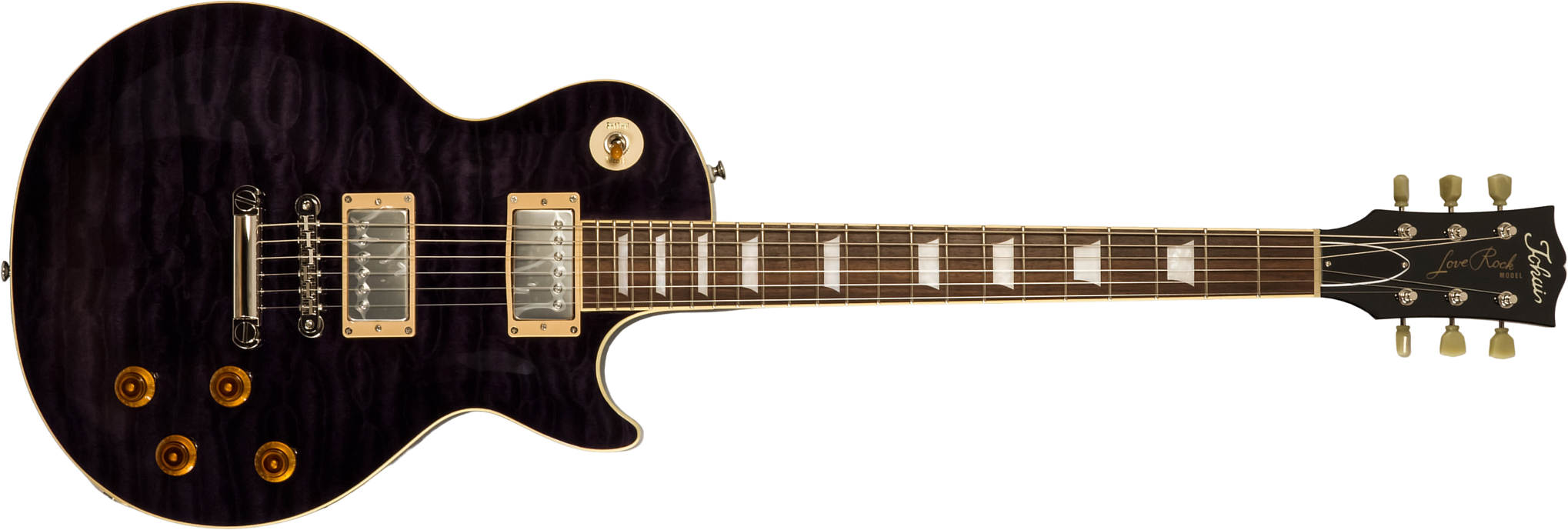 Tokai Love Rock Ls101q Jap 2h Ht Rw #2450033 - See Through Black - Single cut electric guitar - Main picture