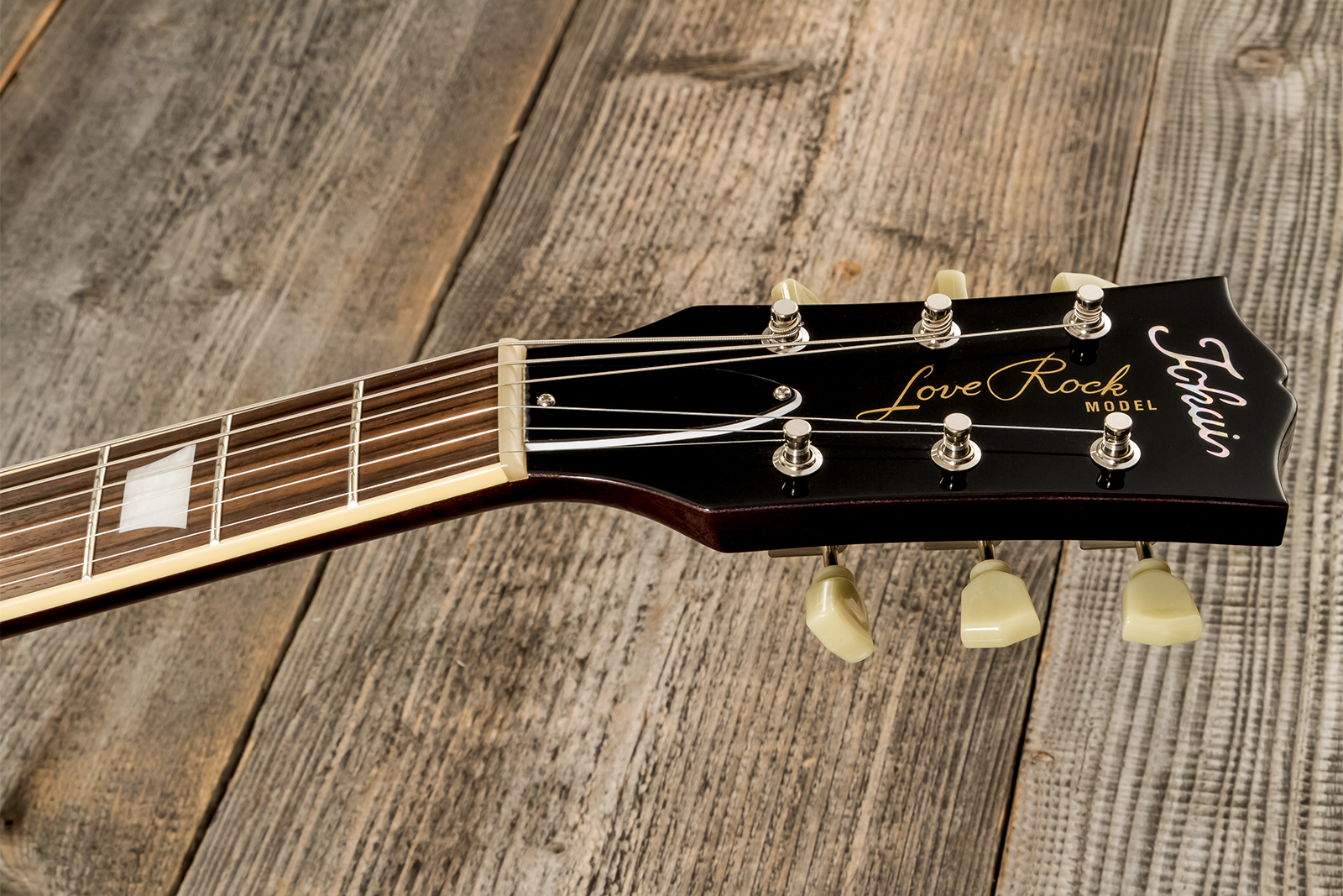 Tokai Love Rock Ls101q Jap 2h Ht Rw #2450033 - See Through Black - Single cut electric guitar - Variation 8