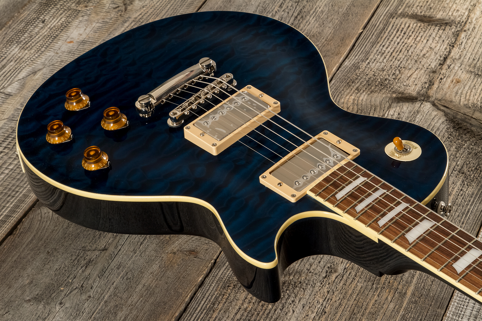 Tokai Love Rock Ls101q Jap 2h Ht Rw - Indigo Blue - Single cut electric guitar - Variation 2