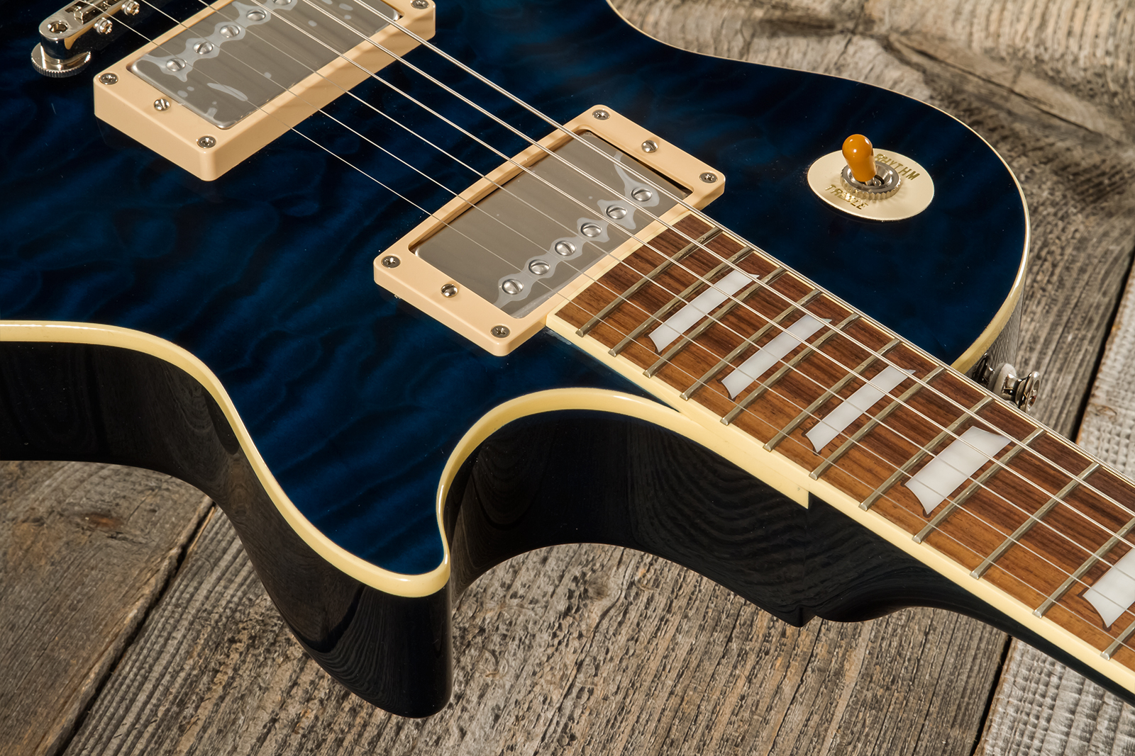 Tokai Love Rock Ls101q Jap 2h Ht Rw - Indigo Blue - Single cut electric guitar - Variation 4