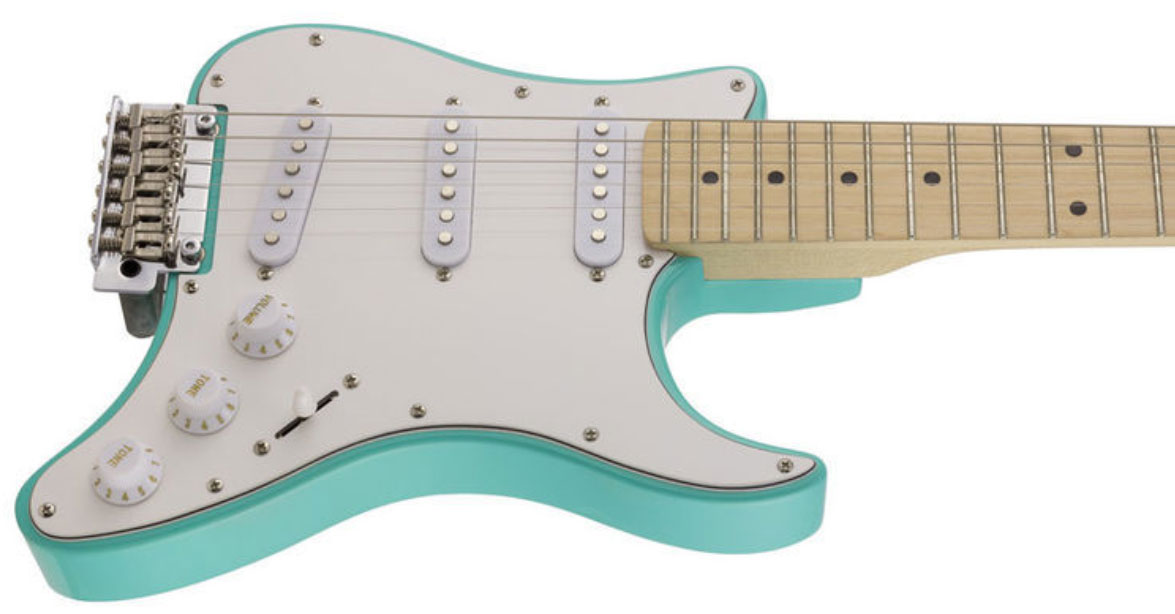 Traveler Guitar Travelcaster Deluxe Sss Trem Wal +housse - Surf Green - Travel & mini electric guitar - Variation 1