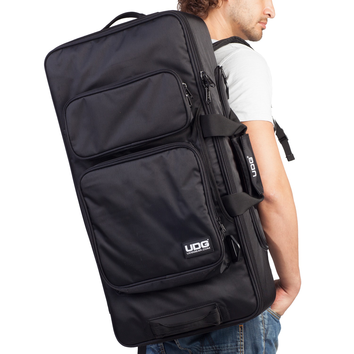 Udg Ultimate Midi Controller Backpack Large Black/orange Inside Mk2 - DJ trolley - Variation 3