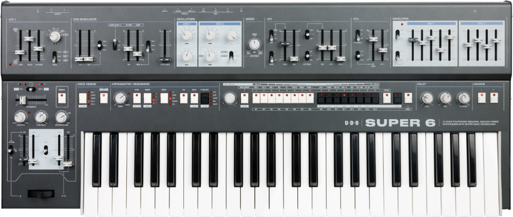 Udo Audio Super 6 Keyboard Black - Synthesizer - Main picture