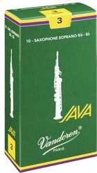 Saxphone reed Vandoren Java Saxophone Soprano n°3 (Box x10)