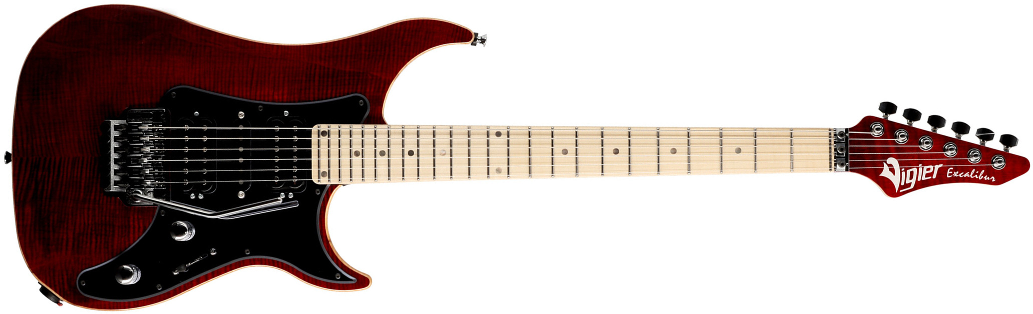 Vigier Excalibur Custom Hsh Fr Mn - Ruby - Str shape electric guitar - Main picture