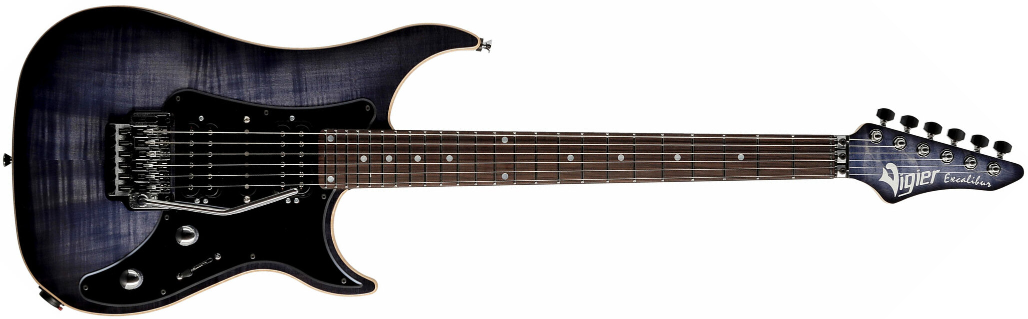 Vigier Excalibur Custom Hsh Fr Rw - Deep Deep Blue - Str shape electric guitar - Main picture