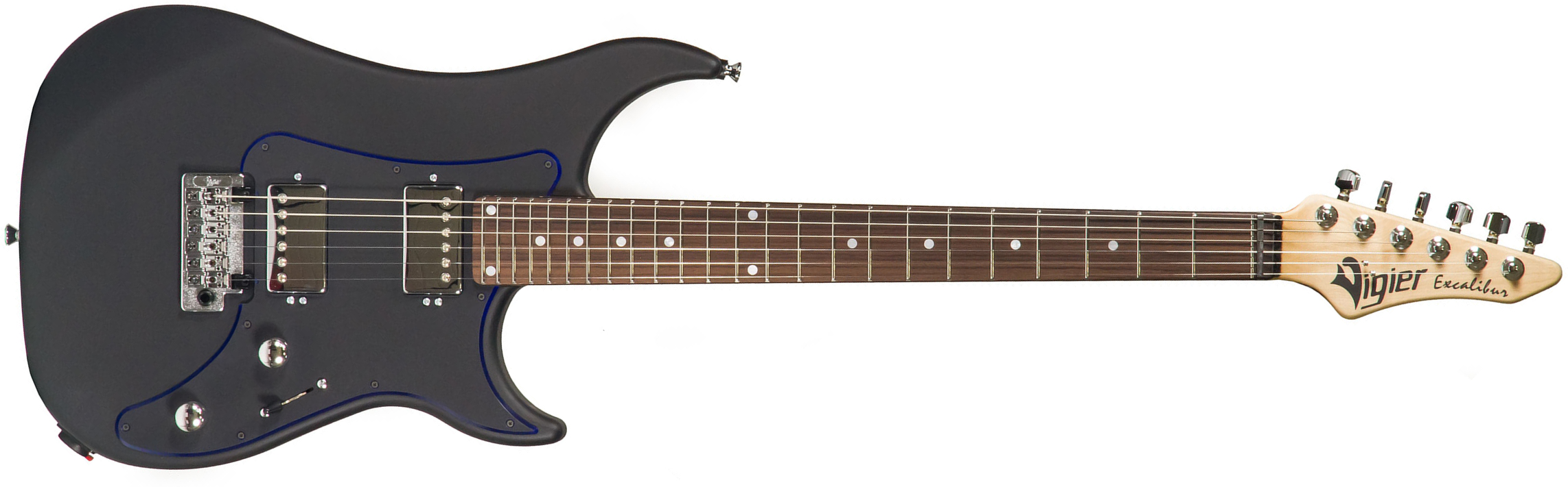 Vigier Excalibur Indus 2h Trem Rw - Textured Black - Str shape electric guitar - Main picture