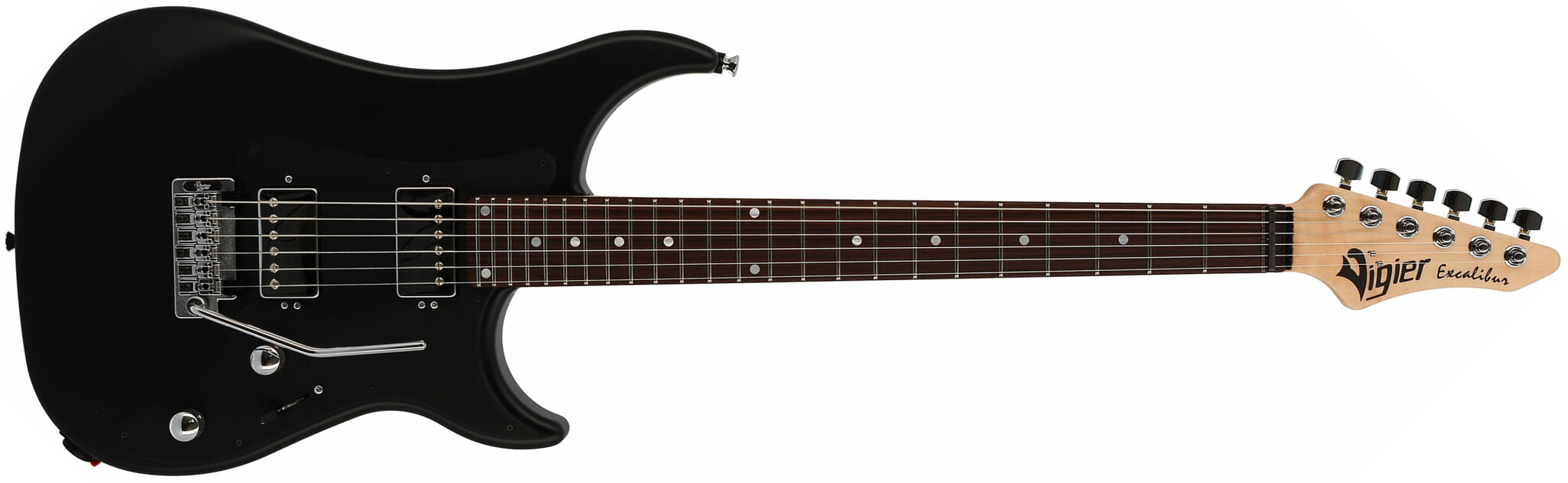 Vigier Excalibur Indus 2h Trem Rw - Black Matte - Double cut electric guitar - Main picture