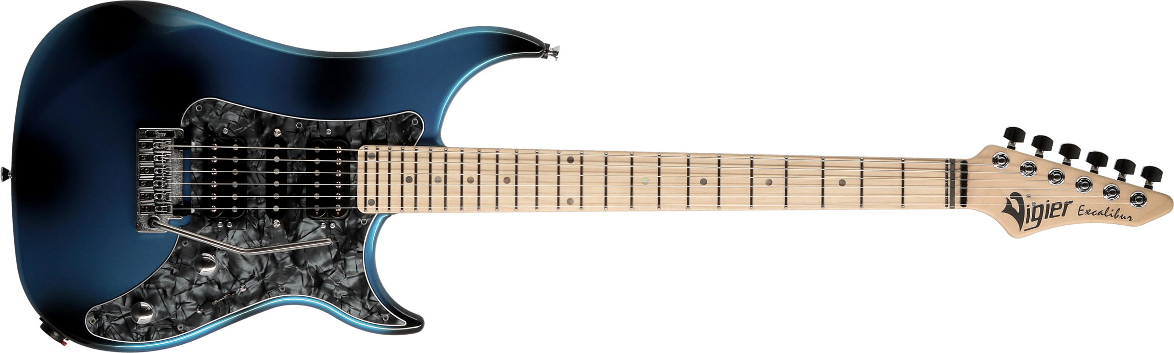 Vigier Excalibur Supraa Hsh Trem Mn - Urban Blue - Double cut electric guitar - Main picture