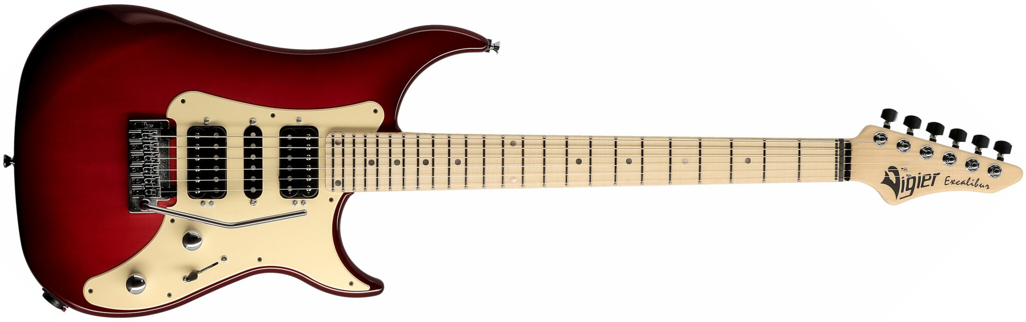Vigier Excalibur Supraa Hsh Trem Mn - Clear Red - Str shape electric guitar - Main picture