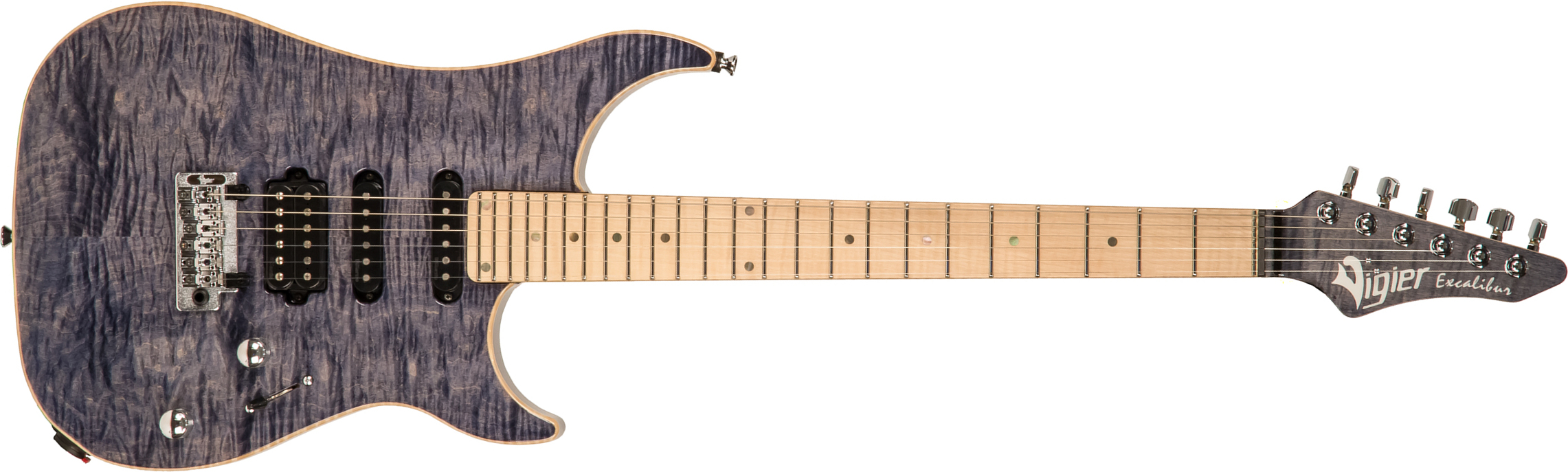 Vigier Excalibur Ultra Blues Hss Trem Mn - Light Sapphire - Str shape electric guitar - Main picture