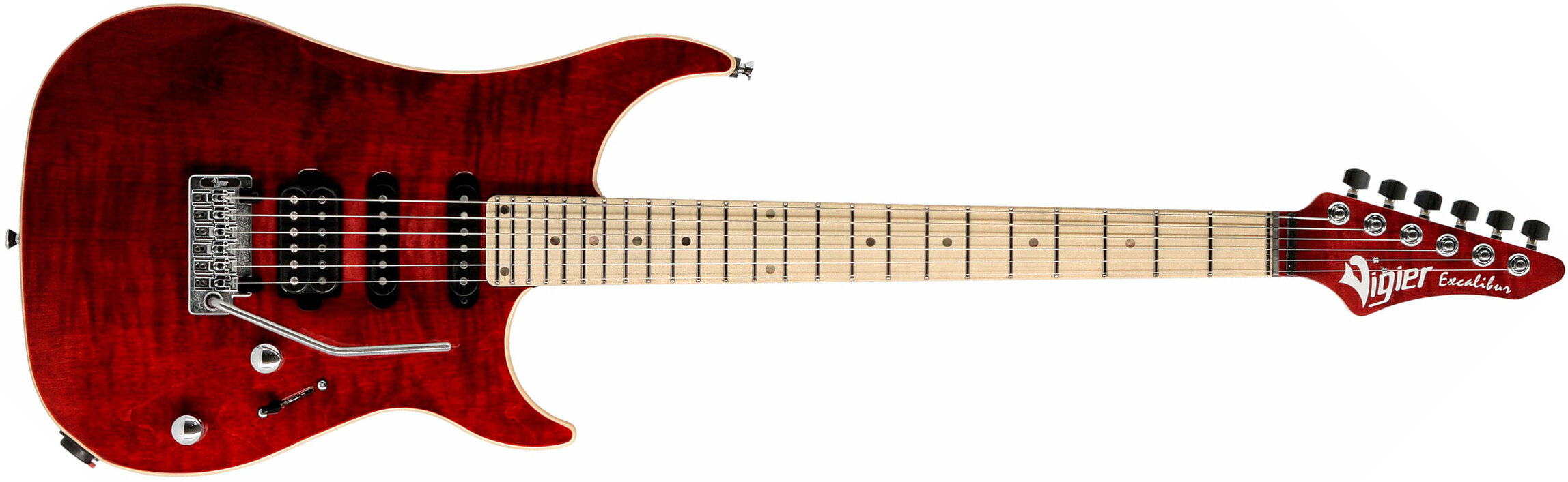 Vigier Excalibur Ultra Blues Hss Trem Mn - Ruby - Str shape electric guitar - Main picture