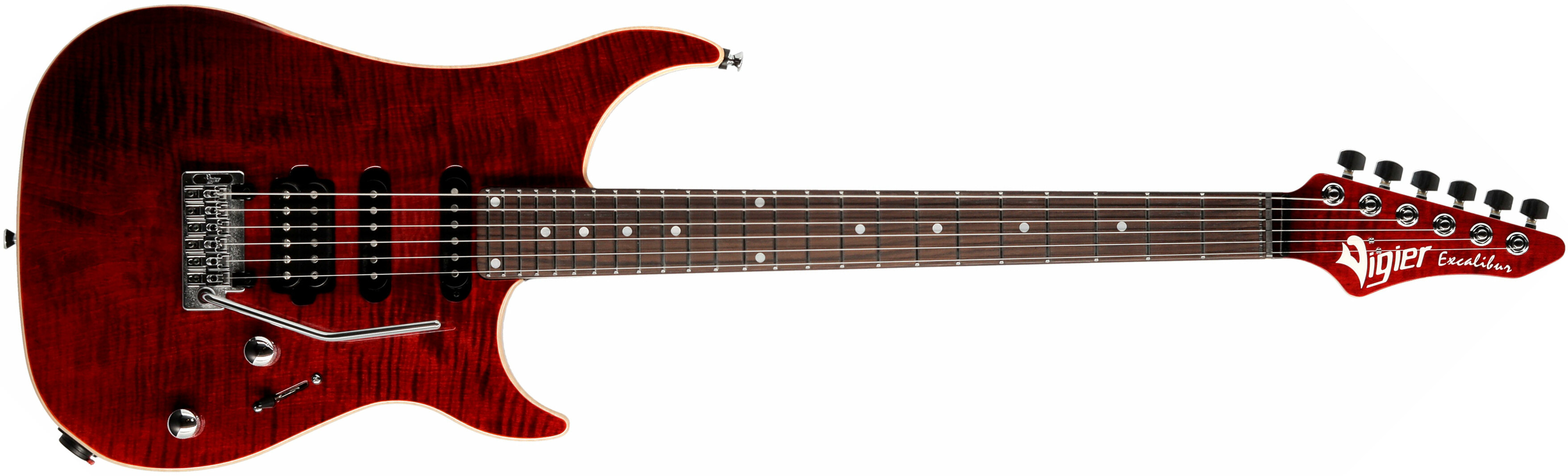 Vigier Excalibur Ultra Blues Hss Trem Rw - Ruby - Str shape electric guitar - Main picture