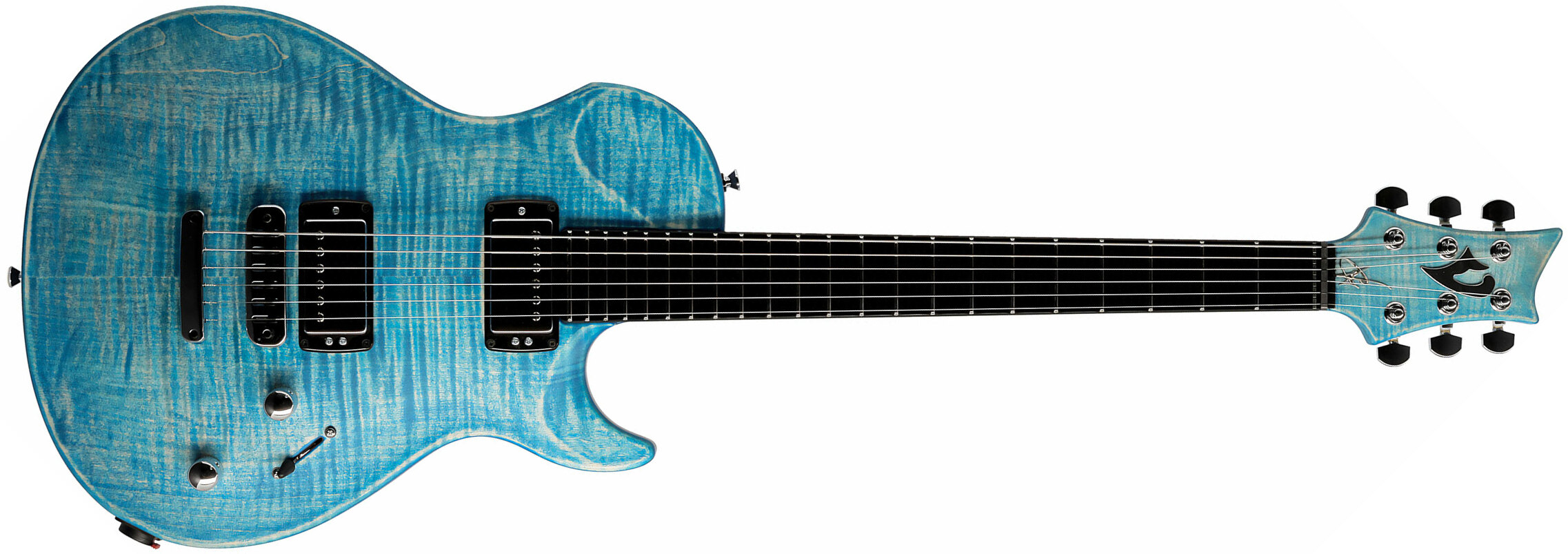 Vigier G.v. Wood 2h Ht Phe - Stonewash Blue Matt - Single cut electric guitar - Main picture
