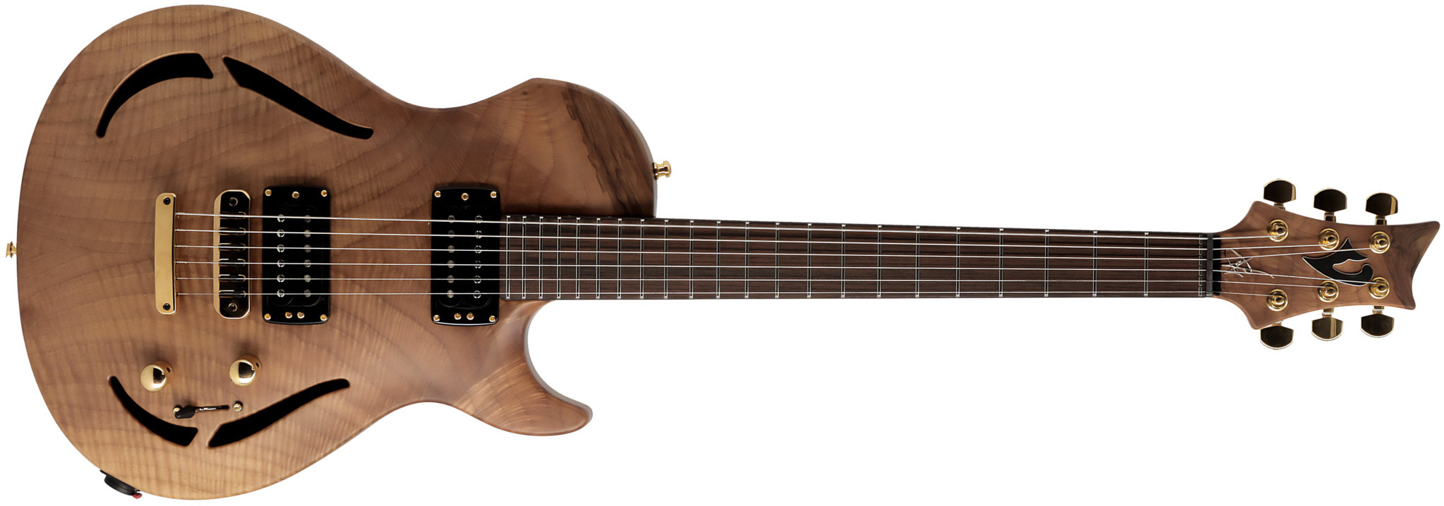 Vigier G.v. Wood Hollow Royal Walnut 2h Ht Rw #0632 - Natural - Semi-hollow electric guitar - Main picture