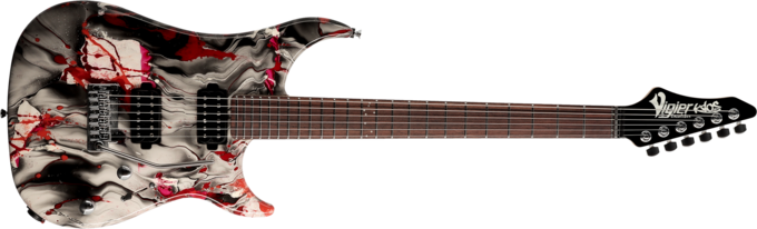 Vigier Excalibur Kaos (HH, Trem, RW) - Rock art chrome black red