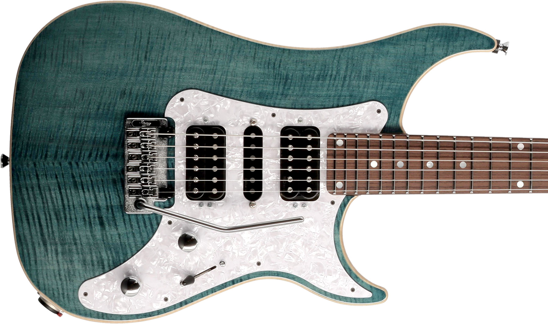 Vigier Excalibur Special Hsh Trem Rw +housse - Deep Blue - Double cut electric guitar - Variation 1